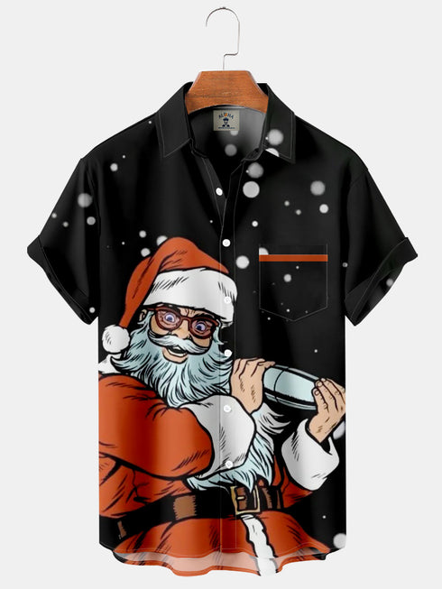 Men's Christmas Funny Graphic Short Sleeve Hawaiian Shirt